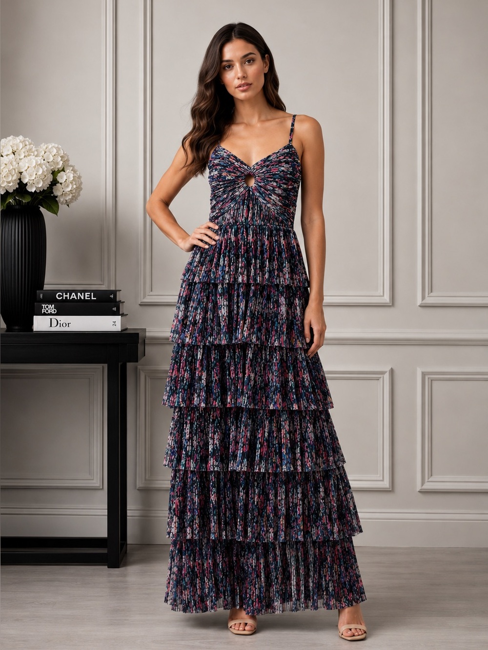 Hutch Tiered Maxi Gown Dress Size 4 B170